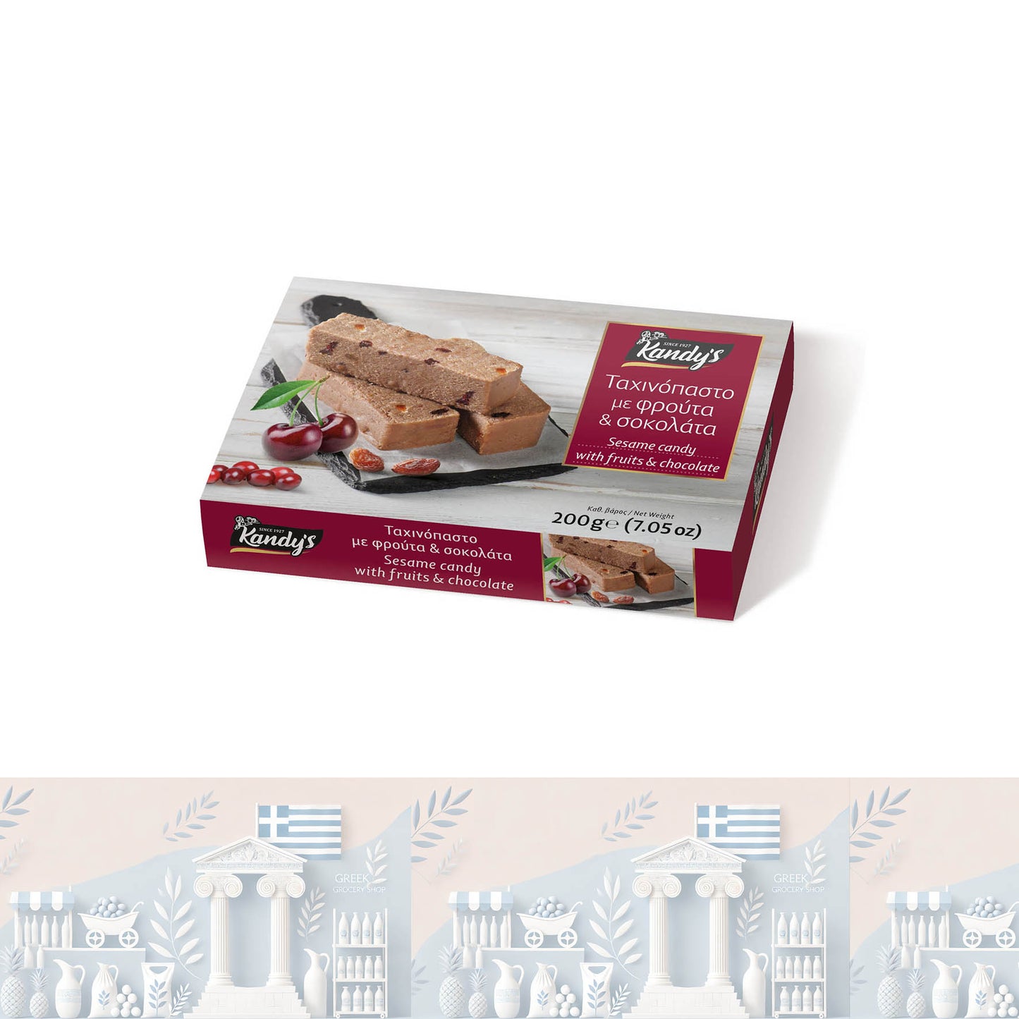 Griechischer Halva-Dessert mit Früchten und Schokolade 200gr "Kandylas"