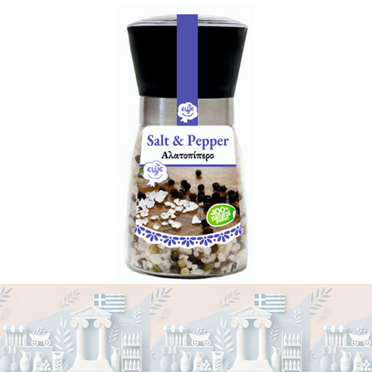 Griechisches Salz und Pfeffer mit Mühle 185gr "Ellie"